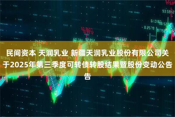 民间资本 天润乳业 新疆天润乳业股份有限公司关于2025年第三季度可转债转股结果暨股份变动公告