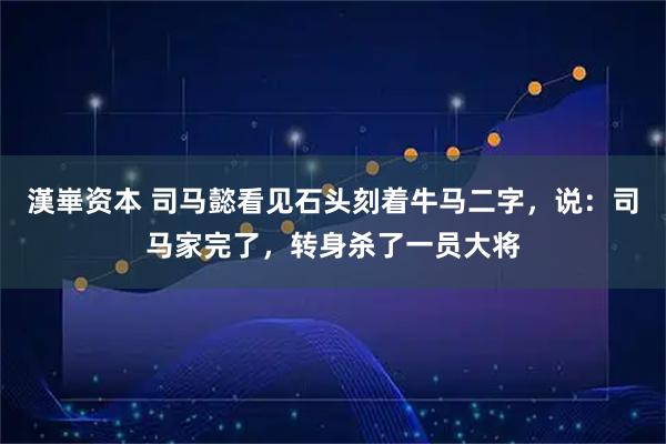 漢崋资本 司马懿看见石头刻着牛马二字，说：司马家完了，转身杀了一员大将